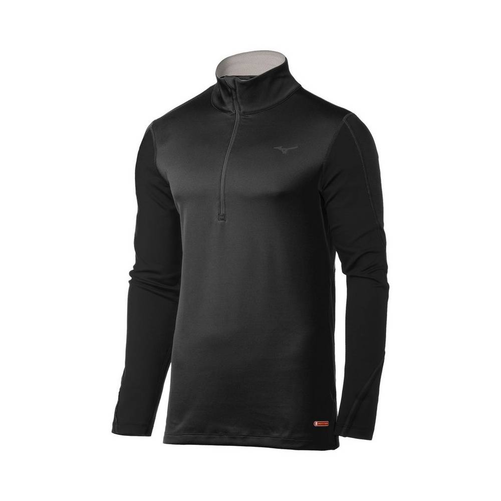 Mizuno Breath Thermo® Half Zip - Erkek Base Layer - Siyah Türkiye (AEGNKJ-403)